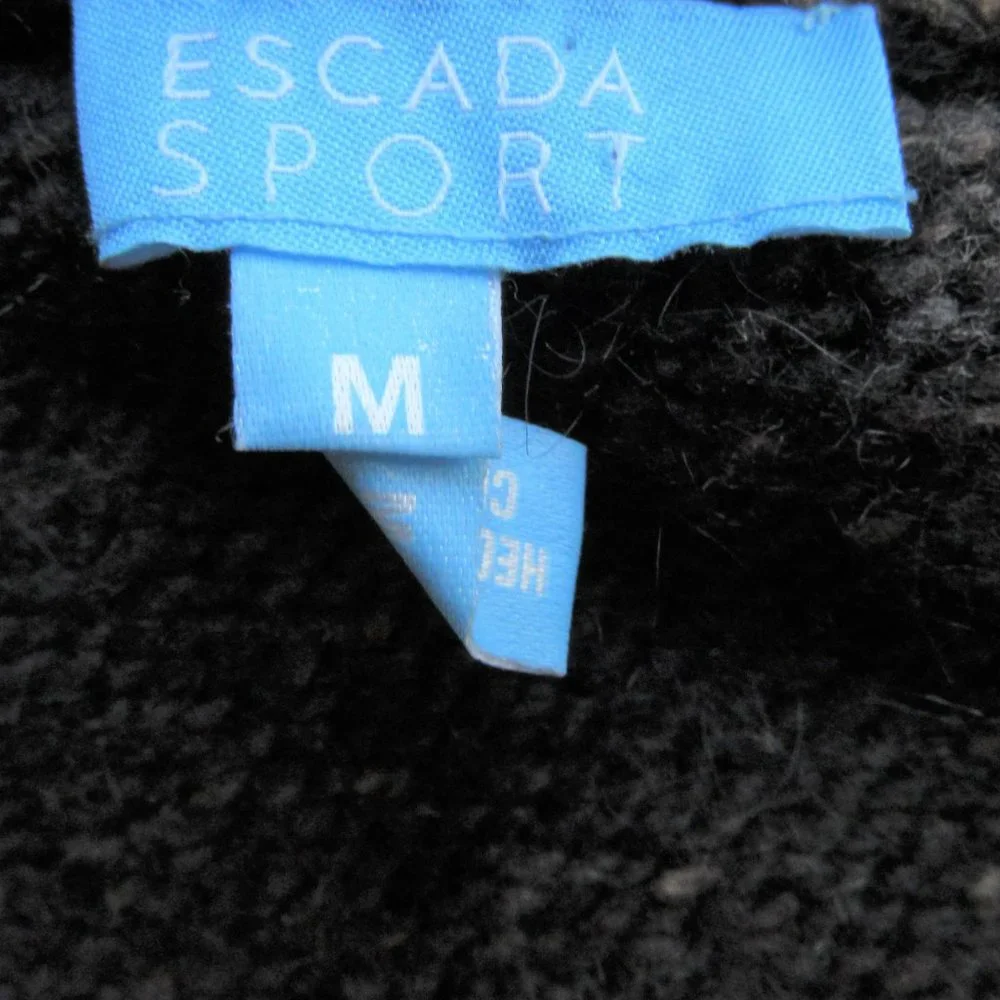 Escada Brown Shawl Collar Belted Cardigan with Tan Trim - Picture 4 of 5